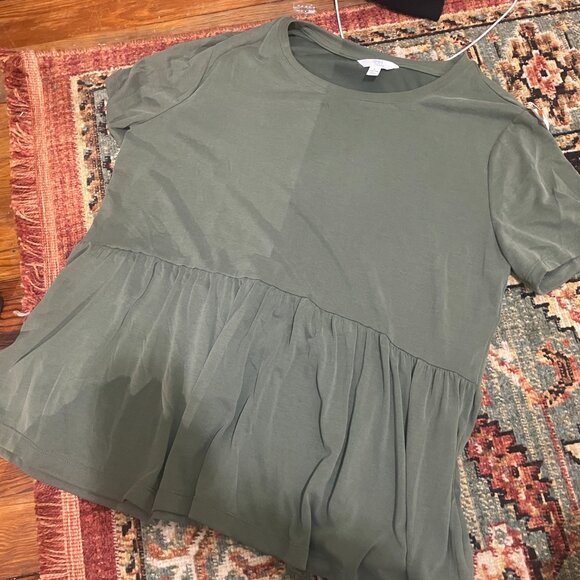 Time & Tru Tunic Babydoll Shirt in Green - Picture 3 of 3